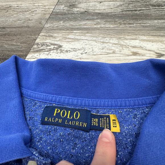 Polo Ralph Lauren Classic Fit Blue Micro Floral Mens 2XB Collared Polo T-Shirt - Picture 4 of 10